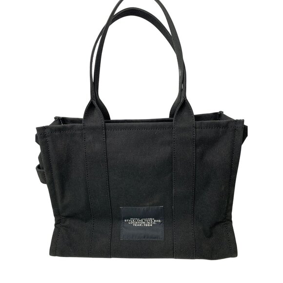 Marc Jacobs Large Canvas Tote Bag EUC Black Travel - Picture 4 of 12
